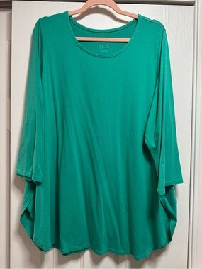 Susan Graver Teal Scoop Neck Tunic